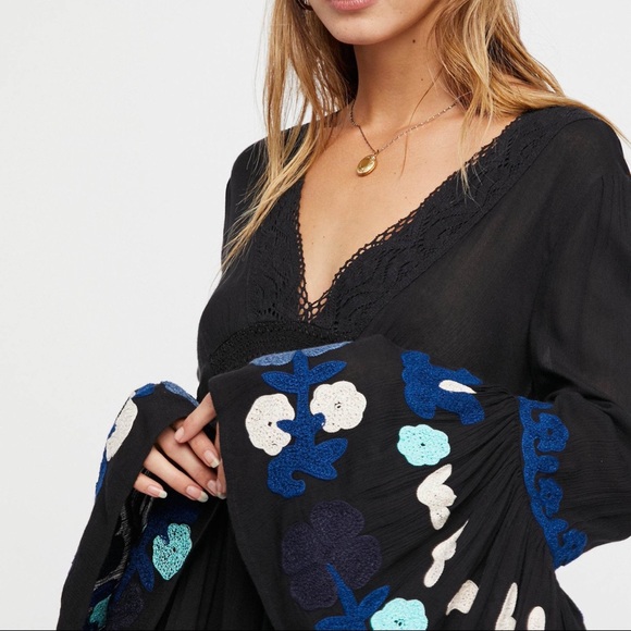 Free People So In Love Embroidered Dress Women
